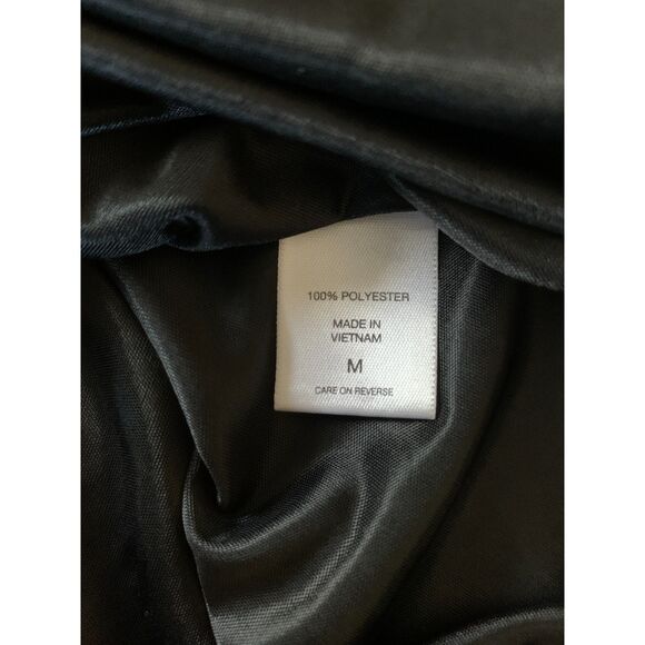 New York & Company Women Dress M Black Floral Tie-Neck Lace Hem Feminine - Picture 6 of 10